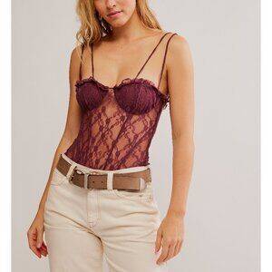 Elegant Lace Burgundy Women Top